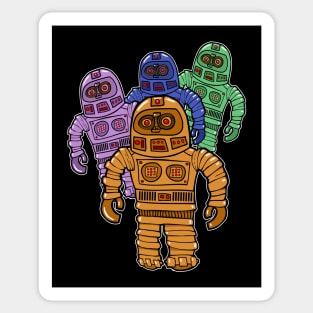 Four Robots Sticker